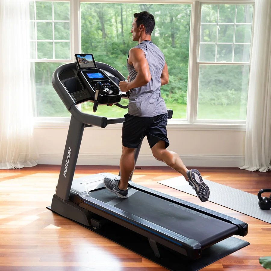 Tay cầm đo nhịp tim và giá để thiết bị tiện dụng máy chạy bộ Mỹ nhỏ gọn Horizon TR3.0